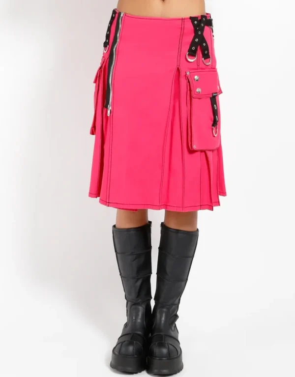 Women's Rebellious Rose Pink Super Kilt