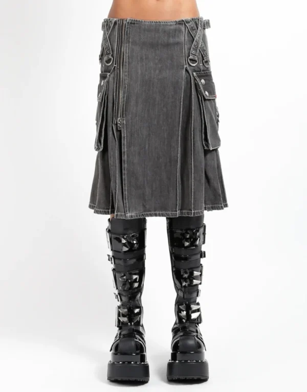 Women's Black Denim Vigilance Super Kilt