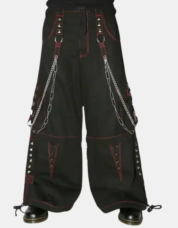 Men's Black Gothic Extreme Bondage Dagger Pants
