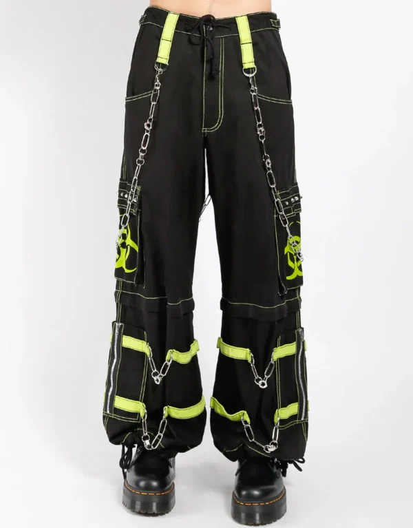 Men's Black Biohazard Zip Off Gothic Pant