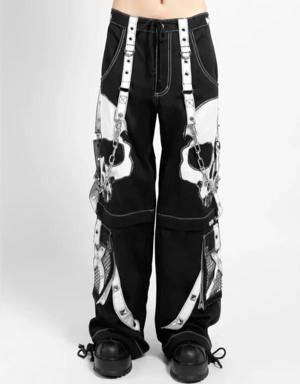 Gothic White Skull Print Ladies Dark Street Scare Pant