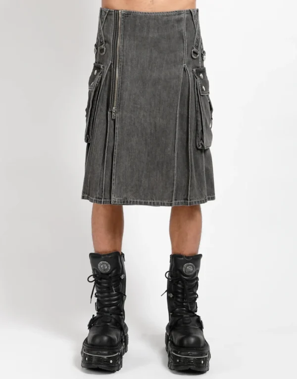 Men's Black Denim Vigilance Super Kilt